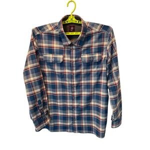 Swiss Tech Mens 2XL Plaid Flannel Shirt Button Down Long Sleeve Blue Red
